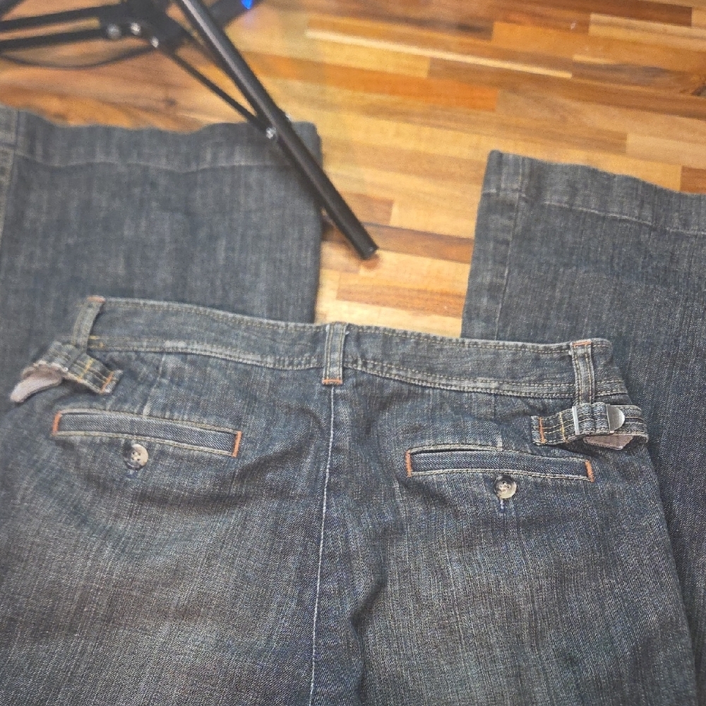 Theory Dark Blue Flare Jeans - Picture 4 of 6